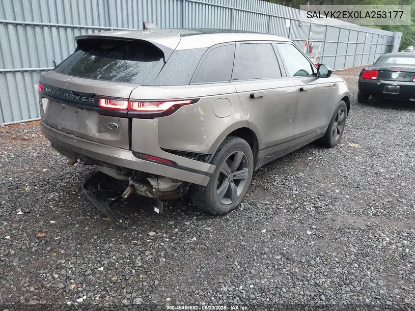 2020 Land Rover Range Rover Velar P250 R-Dynamic S VIN: SALYK2EX0LA253177 Lot: 45455582