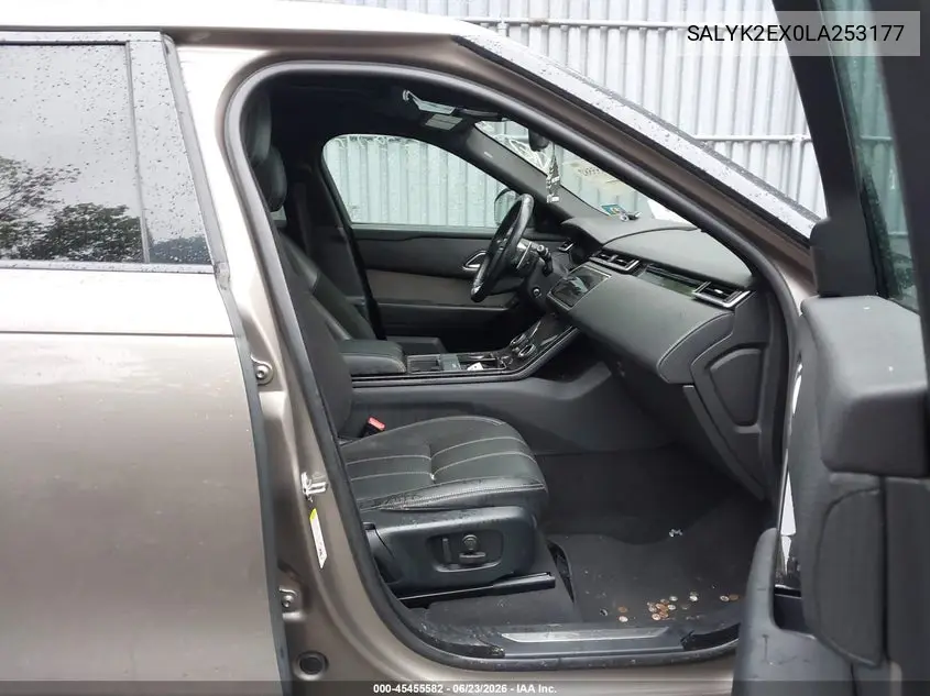 2020 Land Rover Range Rover Velar P250 R-Dynamic S VIN: SALYK2EX0LA253177 Lot: 45455582