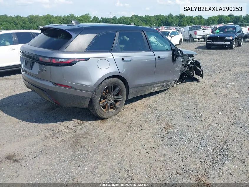 2020 Land Rover Range Rover Velar P250 S VIN: SALYB2EXXLA290253 Lot: 45468789