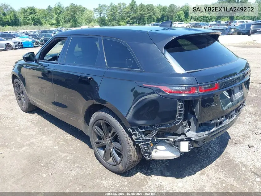 2020 Land Rover Range Rover Velar P250 S VIN: SALYB2EX1LA249252 Lot: 45479007