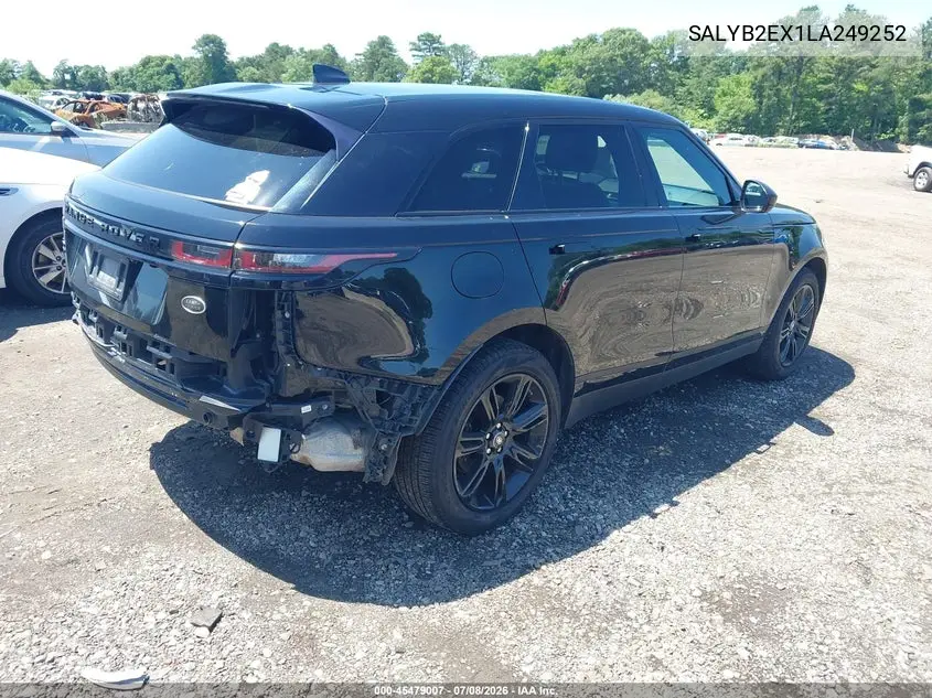 2020 Land Rover Range Rover Velar P250 S VIN: SALYB2EX1LA249252 Lot: 45479007