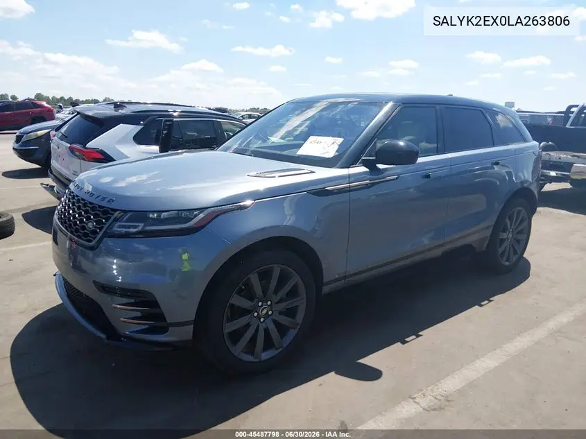 2020 Land Rover Range Rover Velar P250 R-Dynamic S VIN: SALYK2EX0LA263806 Lot: 45487798
