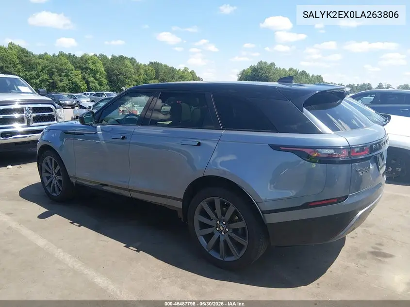 2020 Land Rover Range Rover Velar P250 R-Dynamic S VIN: SALYK2EX0LA263806 Lot: 45487798