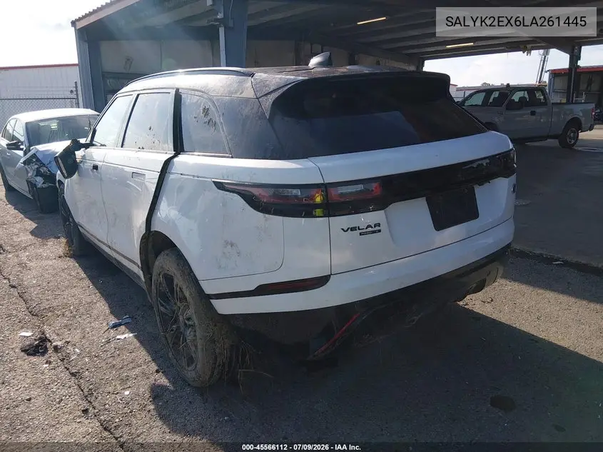 2020 Land Rover Range Rover Velar P250 R-Dynamic S VIN: SALYK2EX6LA261445 Lot: 45566112