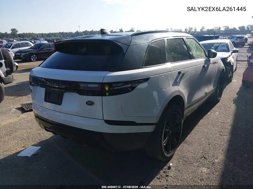 2020 Land Rover Range Rover Velar P250 R-Dynamic S VIN: SALYK2EX6LA261445 Lot: 45566112