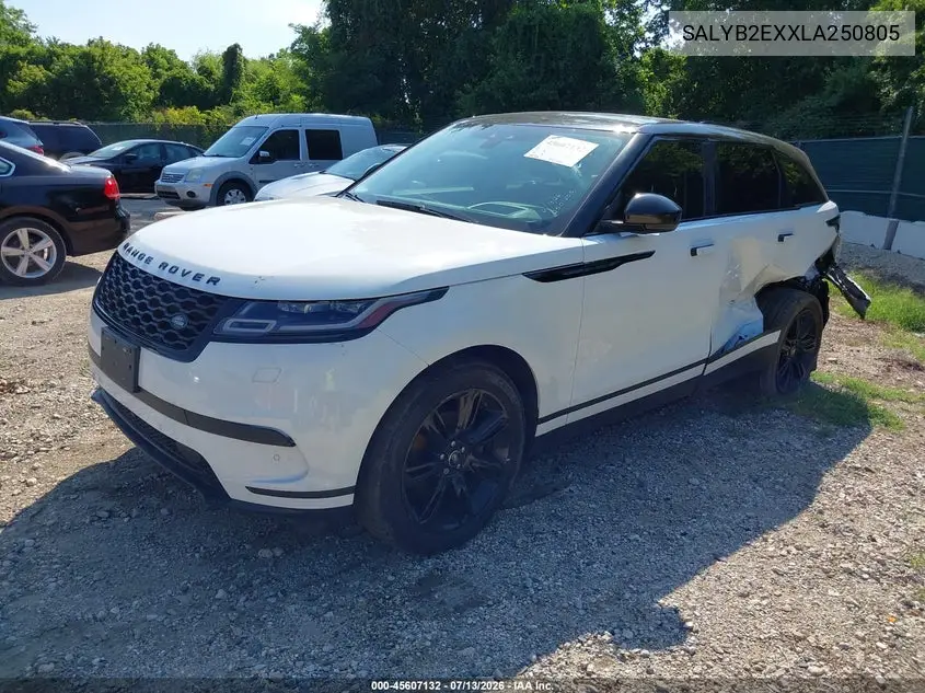 2020 Land Rover Range Rover Velar P250 S VIN: SALYB2EXXLA250805 Lot: 45607132