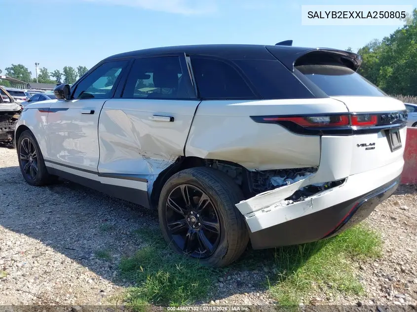 2020 Land Rover Range Rover Velar P250 S VIN: SALYB2EXXLA250805 Lot: 45607132