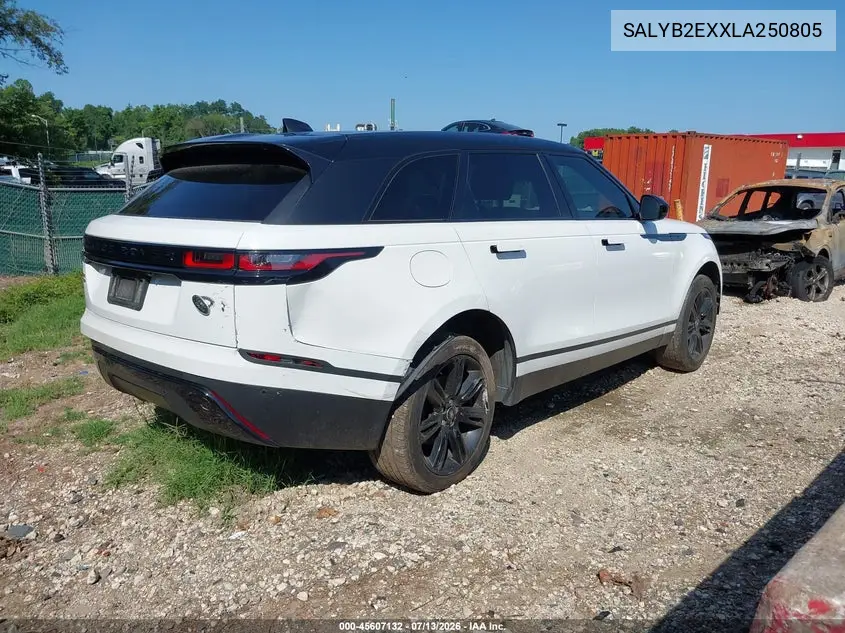 2020 Land Rover Range Rover Velar P250 S VIN: SALYB2EXXLA250805 Lot: 45607132