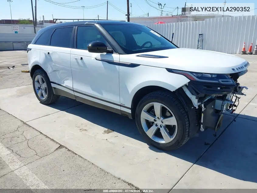 2020 Land Rover Range Rover Velar P250 R-Dynamic S VIN: SALYK2EX1LA290352 Lot: 45660393