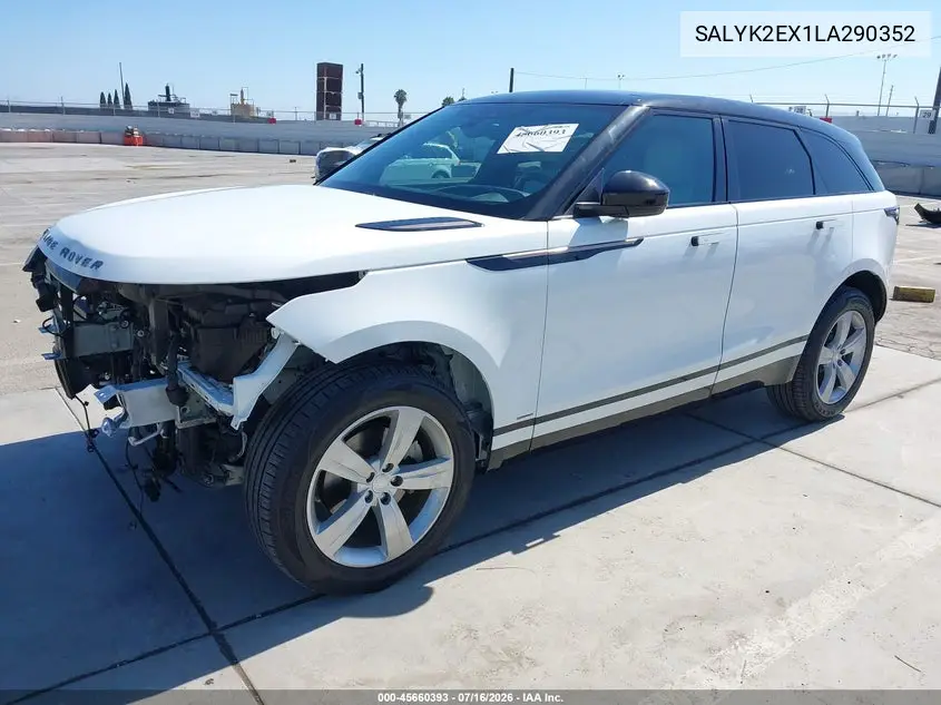 2020 Land Rover Range Rover Velar P250 R-Dynamic S VIN: SALYK2EX1LA290352 Lot: 45660393