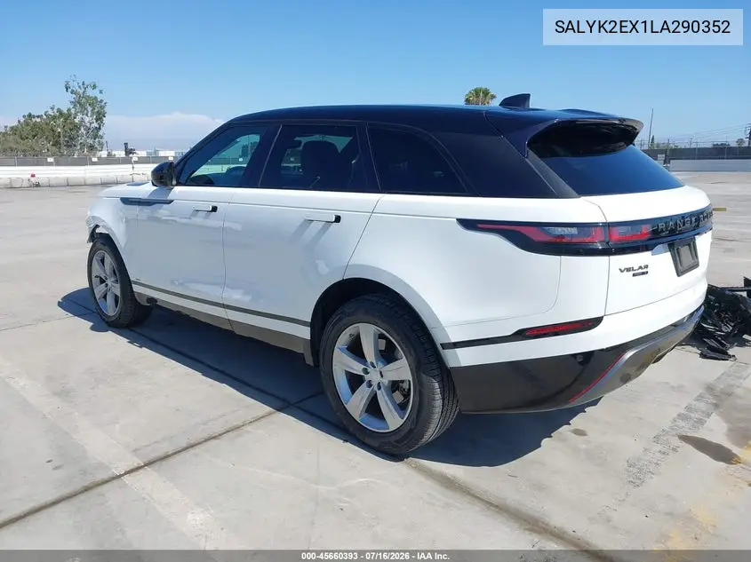 2020 Land Rover Range Rover Velar P250 R-Dynamic S VIN: SALYK2EX1LA290352 Lot: 45660393