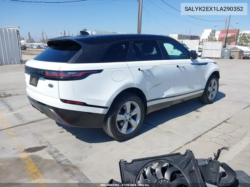 2020 Land Rover Range Rover Velar P250 R-Dynamic S VIN: SALYK2EX1LA290352 Lot: 45660393