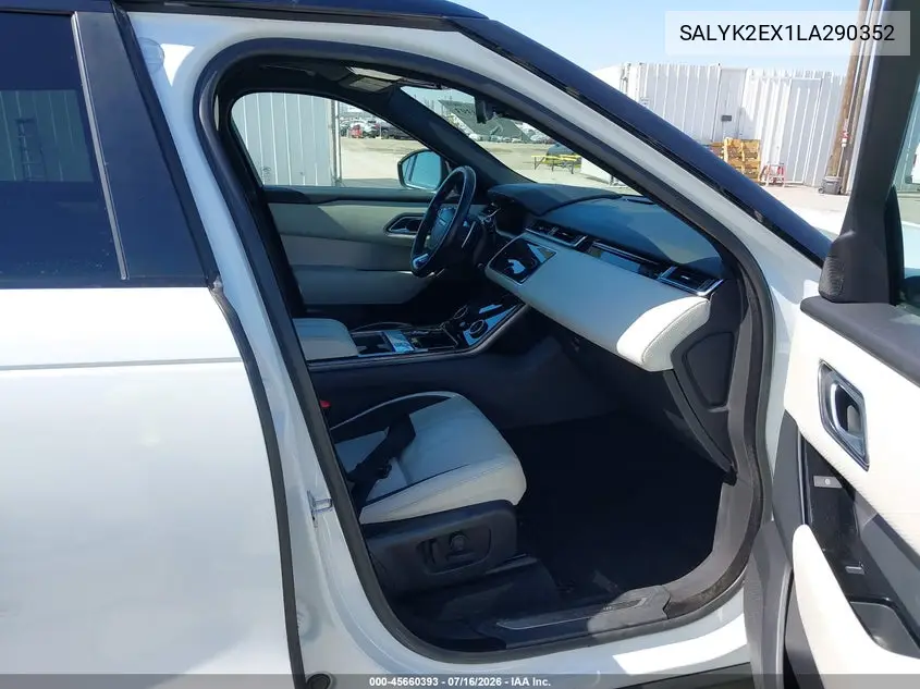 2020 Land Rover Range Rover Velar P250 R-Dynamic S VIN: SALYK2EX1LA290352 Lot: 45660393