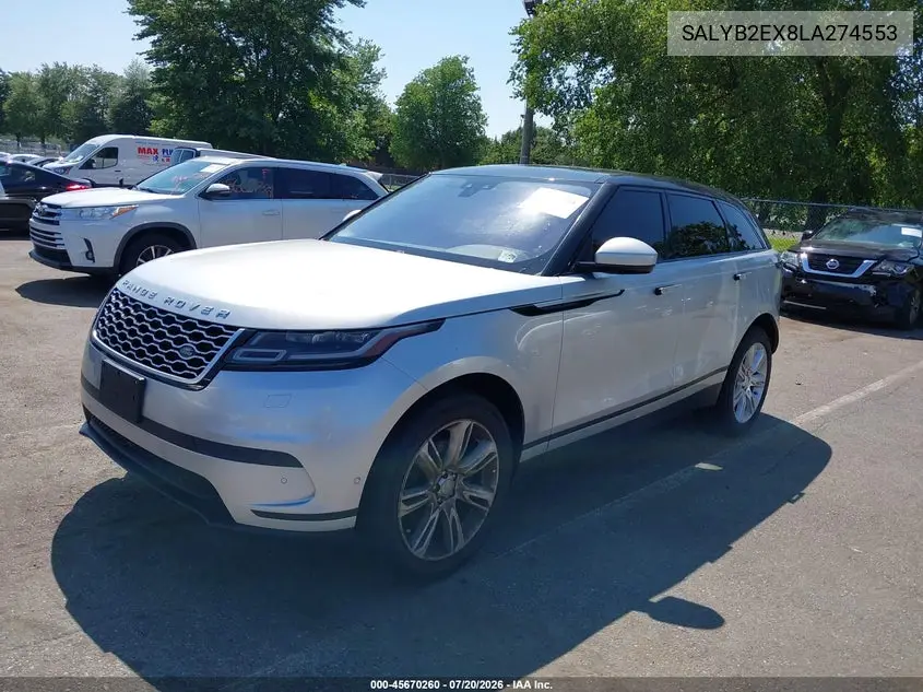 2020 Land Rover Range Rover Velar P250 S VIN: SALYB2EX8LA274553 Lot: 45670260