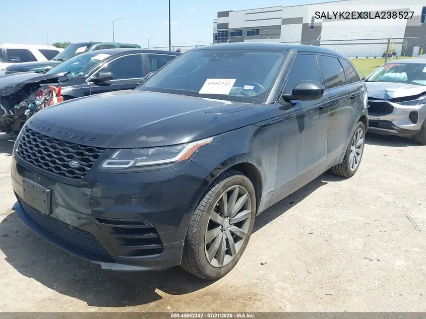 2020 Land Rover Range Rover Velar P250 R-Dynamic S VIN: SALYK2EX3LA238527 Lot: 45682342