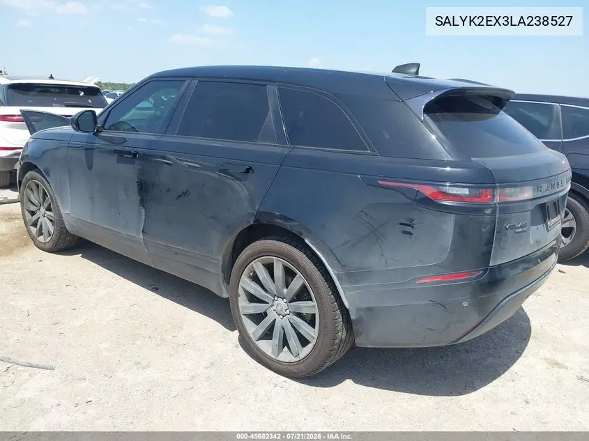 2020 Land Rover Range Rover Velar P250 R-Dynamic S VIN: SALYK2EX3LA238527 Lot: 45682342
