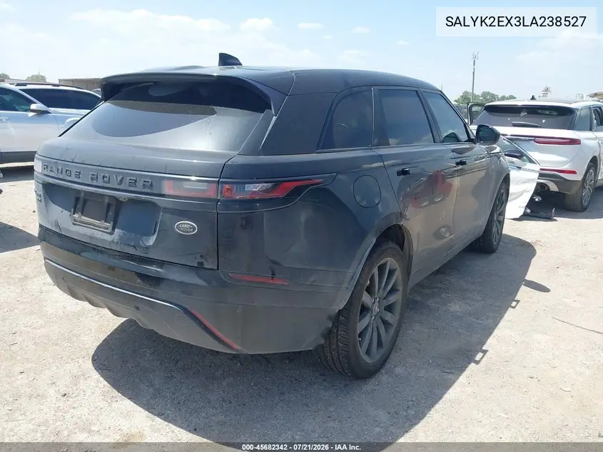 2020 Land Rover Range Rover Velar P250 R-Dynamic S VIN: SALYK2EX3LA238527 Lot: 45682342