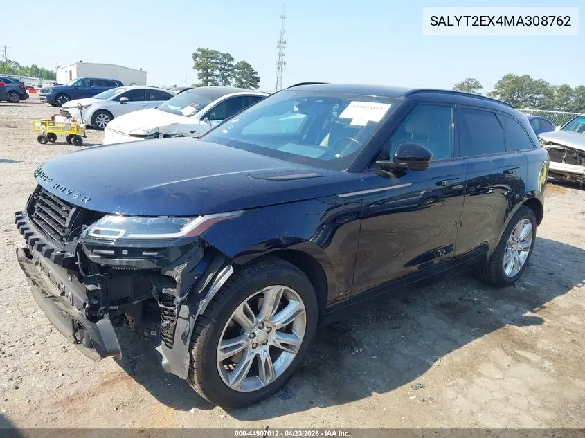 2021 Land Rover Range Rover Velar P250 R-Dynamic S VIN: SALYT2EX4MA308762 Lot: 44907012