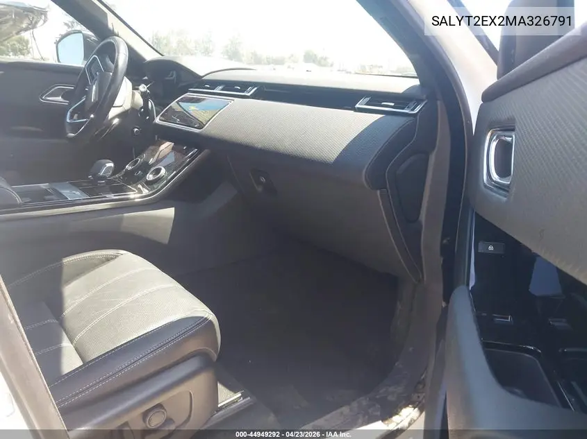 2021 Land Rover Range Rover Velar P250 R-Dynamic S VIN: SALYT2EX2MA326791 Lot: 44949292