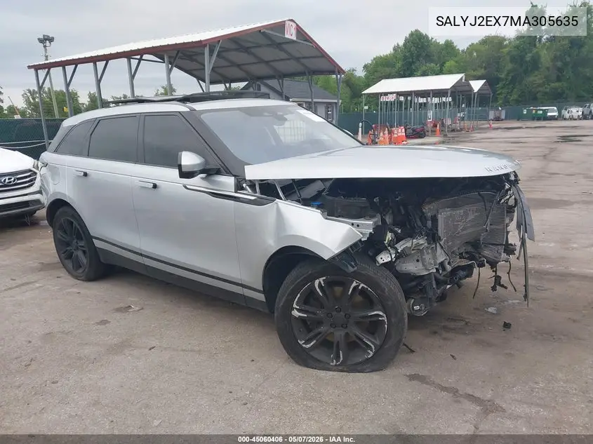 2021 Land Rover Range Rover Velar P250 S VIN: SALYJ2EX7MA305635 Lot: 45060406