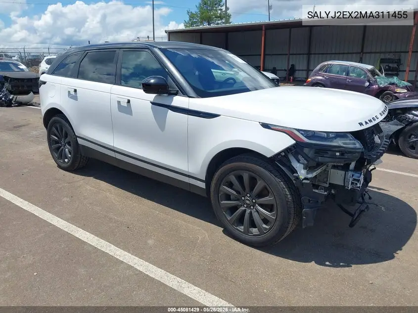 2021 Land Rover Range Rover Velar P250 S VIN: SALYJ2EX2MA311455 Lot: 45081429