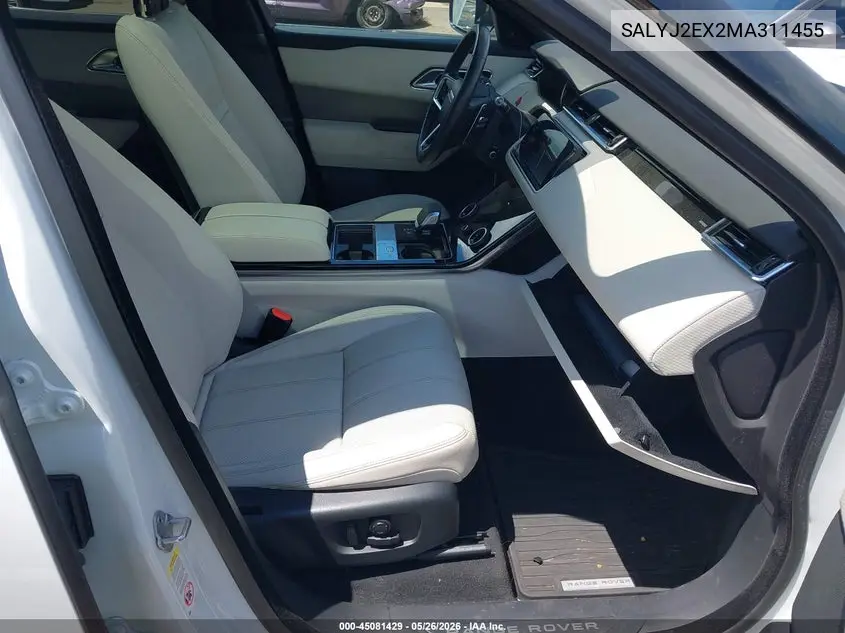 2021 Land Rover Range Rover Velar P250 S VIN: SALYJ2EX2MA311455 Lot: 45081429