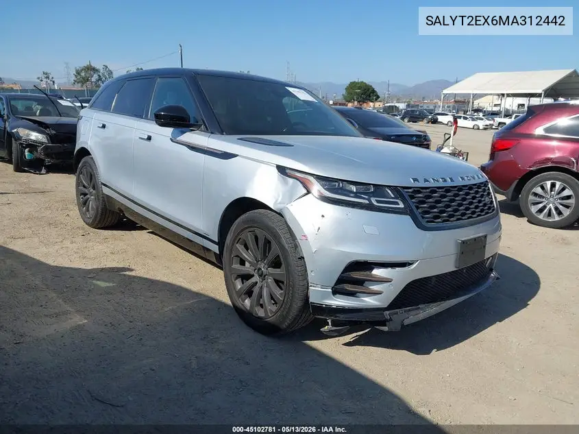 2021 Land Rover Range Rover Velar P250 R-Dynamic S VIN: SALYT2EX6MA312442 Lot: 45102781