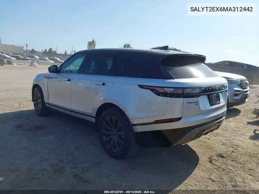 2021 Land Rover Range Rover Velar P250 R-Dynamic S VIN: SALYT2EX6MA312442 Lot: 45102781