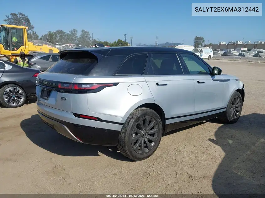 2021 Land Rover Range Rover Velar P250 R-Dynamic S VIN: SALYT2EX6MA312442 Lot: 45102781