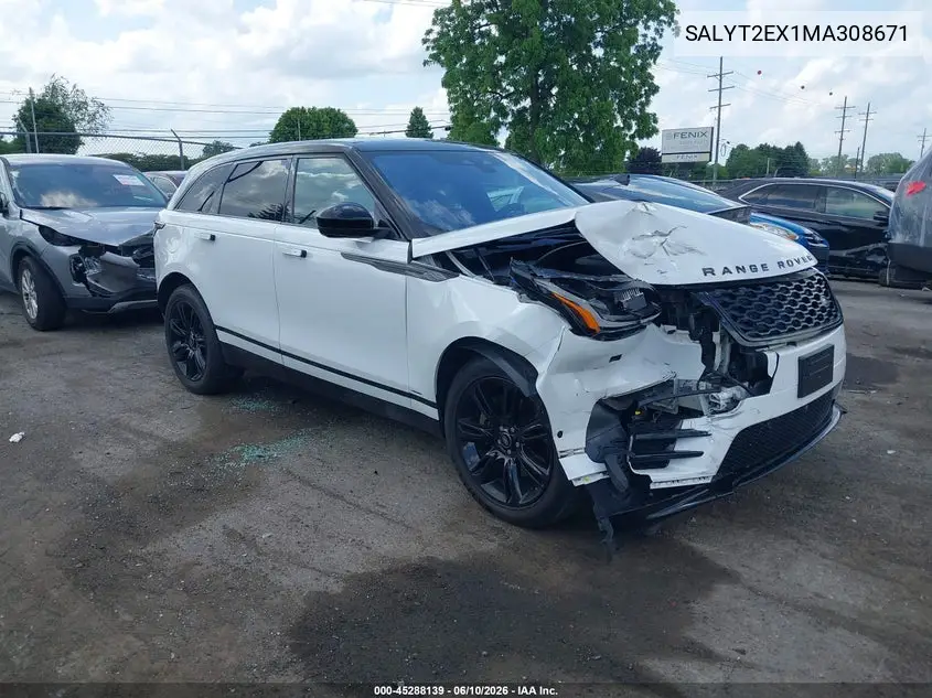 2021 Land Rover Range Rover Velar P250 R-Dynamic S VIN: SALYT2EX1MA308671 Lot: 45288139