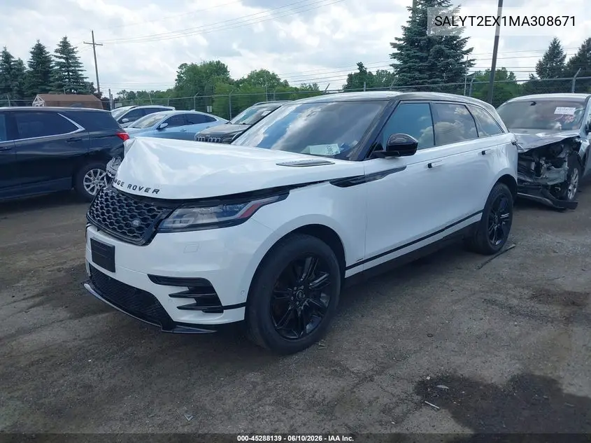 2021 Land Rover Range Rover Velar P250 R-Dynamic S VIN: SALYT2EX1MA308671 Lot: 45288139