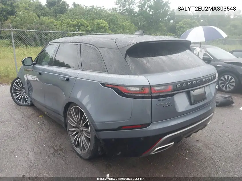 2021 Land Rover Range Rover Velar P340 R-Dynamic S VIN: SALYT2EU2MA303548 Lot: 45378152