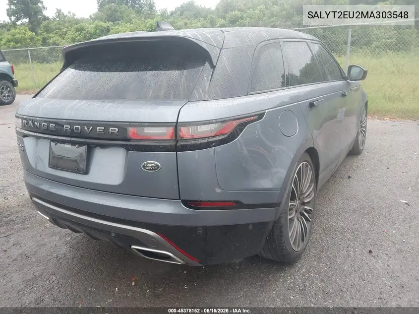 2021 Land Rover Range Rover Velar P340 R-Dynamic S VIN: SALYT2EU2MA303548 Lot: 45378152