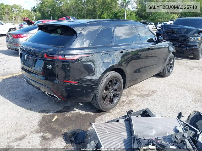 2021 Land Rover Range Rover Velar P340 R-Dynamic S VIN: SALYT2EU0MA325743 Lot: 45479383