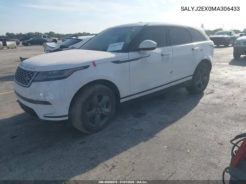 2021 Land Rover Range Rover Velar P250 S VIN: SALYJ2EX0MA306433 Lot: 45500476