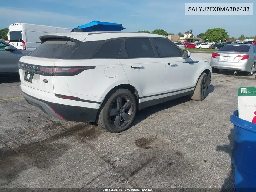 2021 Land Rover Range Rover Velar P250 S VIN: SALYJ2EX0MA306433 Lot: 45500476