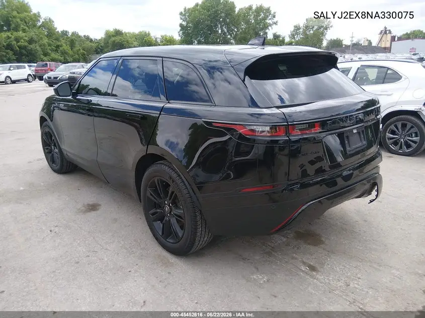 2022 Land Rover Range Rover Velar P250 S VIN: SALYJ2EX8NA330075 Lot: 45452616