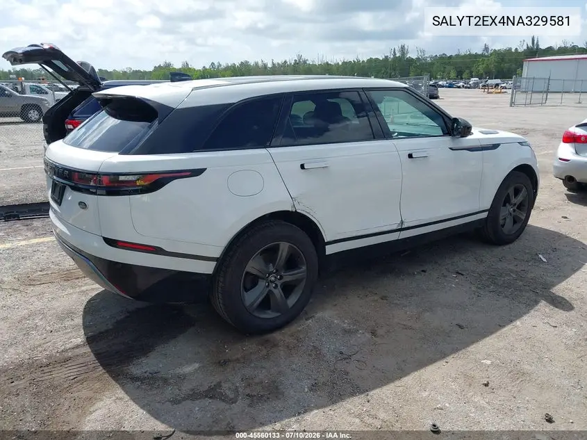 2022 Land Rover Range Rover Velar P250 R-Dynamic S VIN: SALYT2EX4NA329581 Lot: 45560133