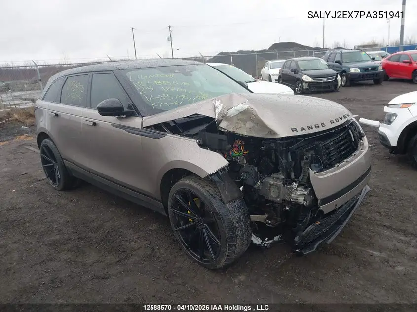 2023 Land Rover Range Rover Velar P250 S VIN: SALYJ2EX7PA351941 Lot: 12588570