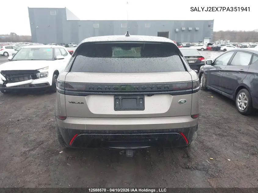 2023 Land Rover Range Rover Velar P250 S VIN: SALYJ2EX7PA351941 Lot: 12588570