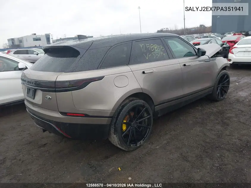 2023 Land Rover Range Rover Velar P250 S VIN: SALYJ2EX7PA351941 Lot: 12588570