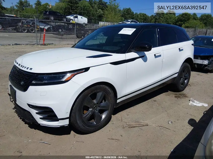 2025 Land Rover Range Rover Velar P250 Dynamic Se VIN: SALYL2EX6SA392547 Lot: 45279512