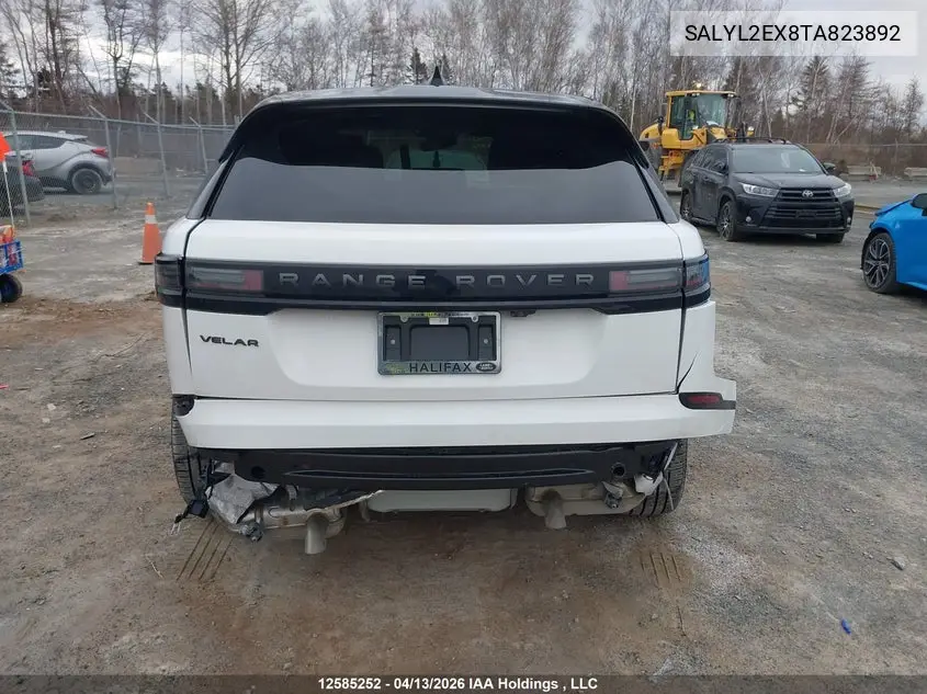 2026 Land Rover Range Rover Velar Dynamic Se P250 Gas VIN: SALYL2EX8TA823892 Lot: 12585252