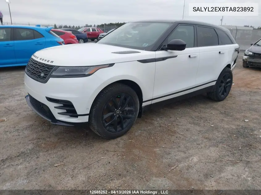 2026 Land Rover Range Rover Velar Dynamic Se P250 Gas VIN: SALYL2EX8TA823892 Lot: 12585252