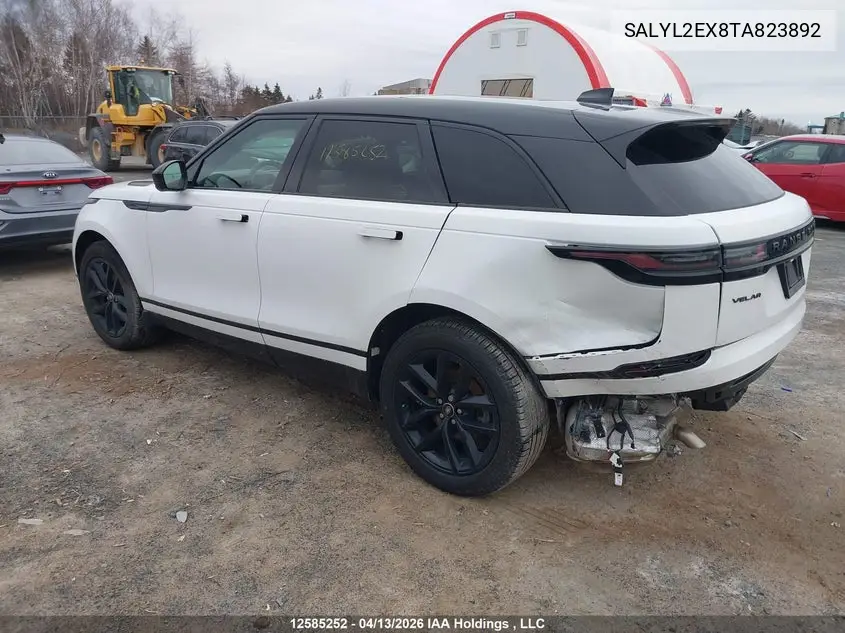 2026 Land Rover Range Rover Velar Dynamic Se P250 Gas VIN: SALYL2EX8TA823892 Lot: 12585252