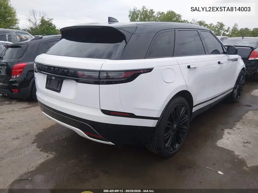 2026 Land Rover Range Rover Velar P250 Dynamic Se VIN: SALYL2EX5TA814003 Lot: 45149112