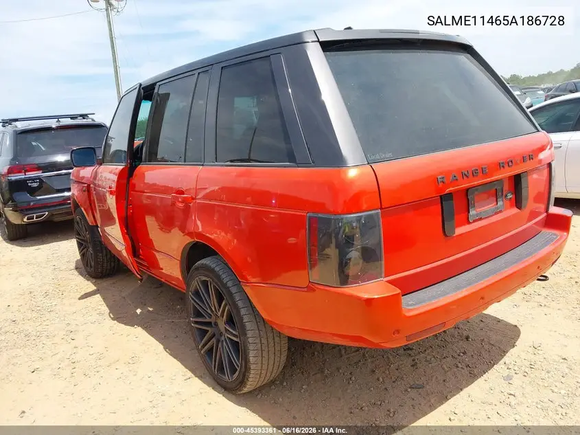 2005 Land Rover Range Rover Hse VIN: SALME11465A186728 Lot: 45393361