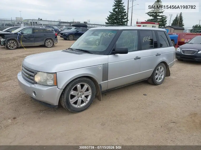 2006 Land Rover Range Rover Hse VIN: SALMF15456A198782 Lot: 30093759