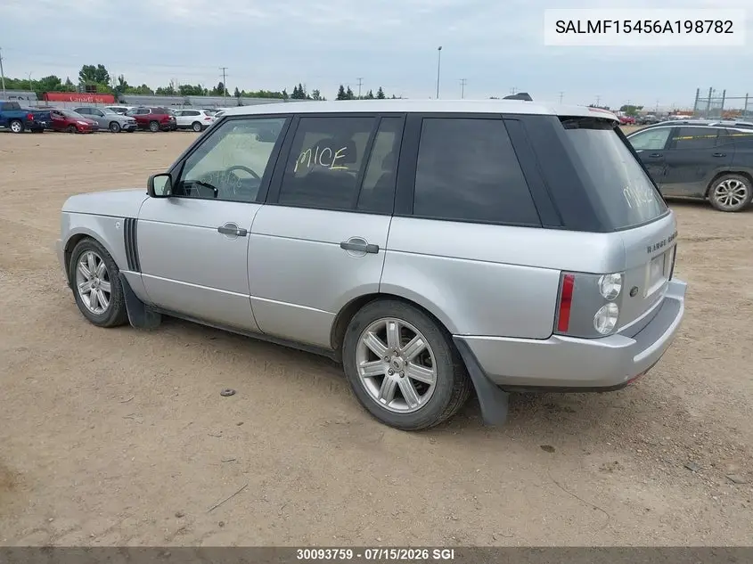 2006 Land Rover Range Rover Hse VIN: SALMF15456A198782 Lot: 30093759