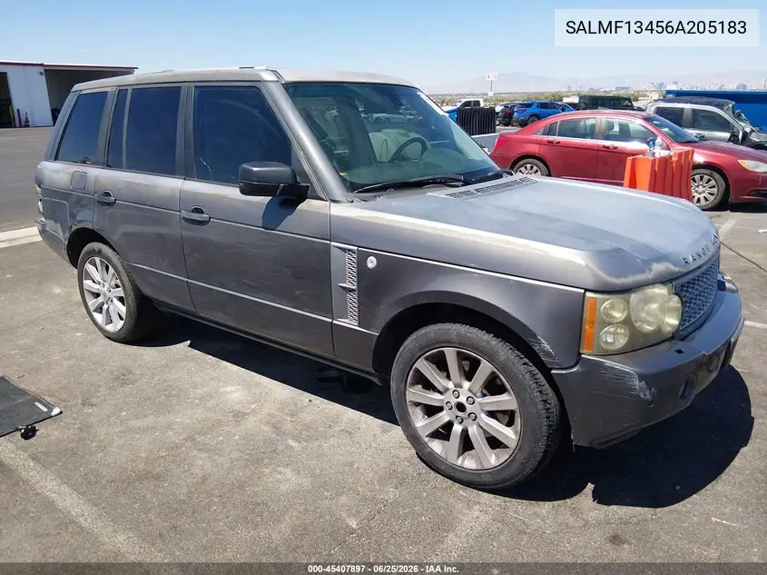 2006 Land Rover Range Rover Supercharged VIN: SALMF13456A205183 Lot: 45407897